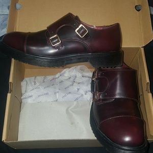 Burgundy Slip-on buckle loafers Electric Karma
